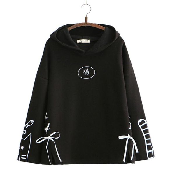women's hoodies & sweatshirts women fleece plus velvet cartoon print hooded pullover 2021 winter flare sleeve sweet style thick tracksu, Black
women's hoodies & sweatshirts women fleece plus velvet cartoon print hooded pullover 2021 winter flare sleeve sweet style thick tracksu, Black
