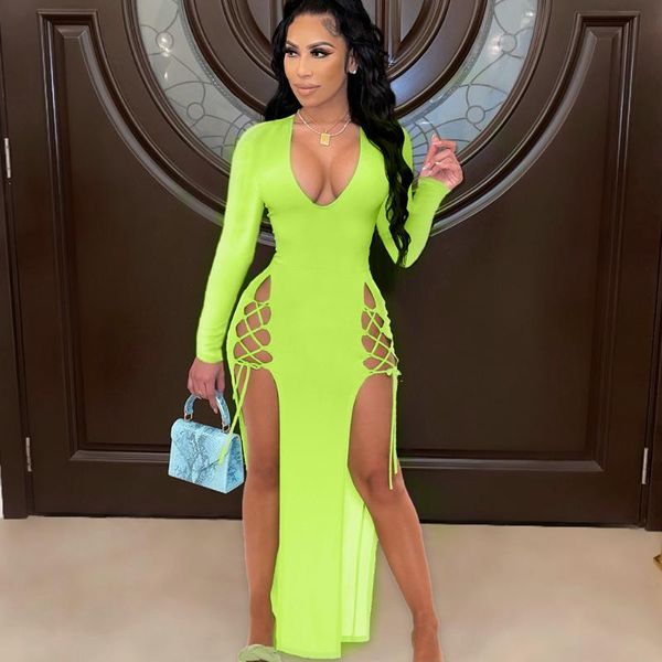 casual dresses fall winter long sleeve woman party night club lace up bodycon side split tie pencil hollow out dress vestidos, Black;gray
casual dresses fall winter long sleeve woman party night club lace up bodycon side split tie pencil hollow out dress vestidos, Black;gray