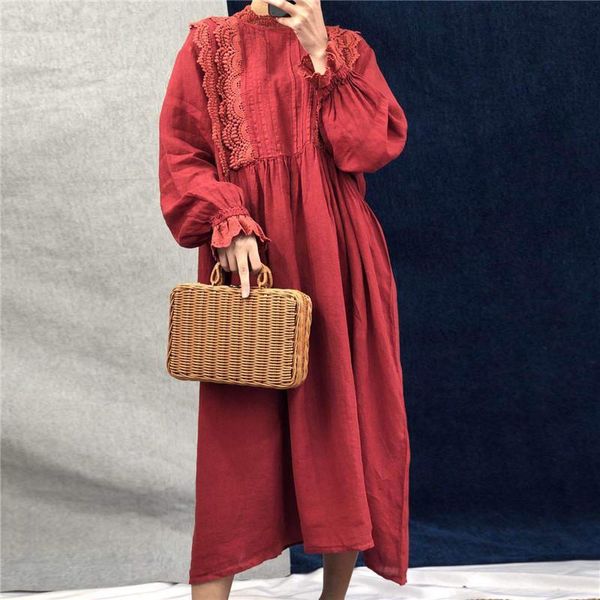 casual dresses johnature vintage cotton linen embroidery hollow out women 2021 summer plus size solid color ruffles dress, Black;gray
casual dresses johnature vintage cotton linen embroidery hollow out women 2021 summer plus size solid color ruffles dress, Black;gray