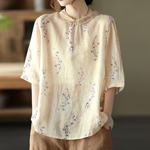 women's blouses & shirts qpfjqd ladies short sleeve button casual turn down collar 2021 summer autumn women print floral retro loose, White
women's blouses & shirts qpfjqd ladies short sleeve button casual turn down collar 2021 summer autumn women print floral retro loose, White