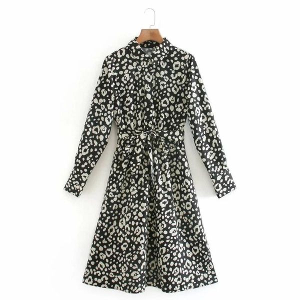 women leopard print turndown collar sashes midi shirt dress female long sleeve clothes loose vestido d6900 casual dresses, Black;gray
women leopard print turndown collar sashes midi shirt dress female long sleeve clothes loose vestido d6900 casual dresses, Black;gray