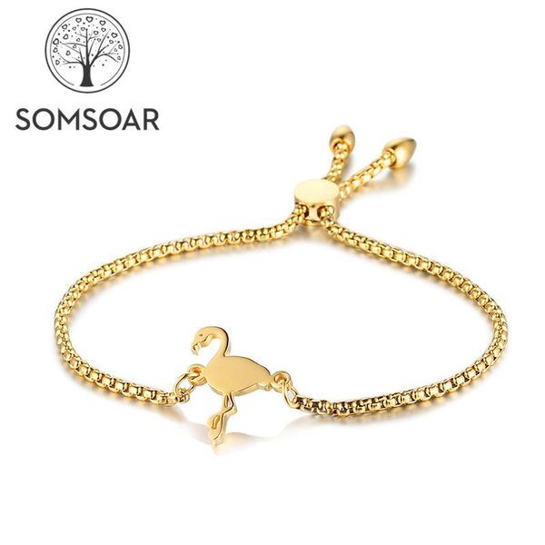 charm bracelets somsoar jewelry fashion flamingo bracelet stainless steel adjustable bangle silver/gold/rose gold 30pcs/lot, Golden;silver
charm bracelets somsoar jewelry fashion flamingo bracelet stainless steel adjustable bangle silver/gold/rose gold 30pcs/lot, Golden;silver