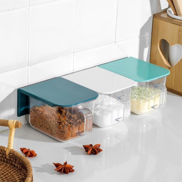 kitchen wall-mounted seasoning box with spoon moisture-proof and dust-proof storage sealed lid can spice tools
kitchen wall-mounted seasoning box with spoon moisture-proof and dust-proof storage sealed lid can spice tools