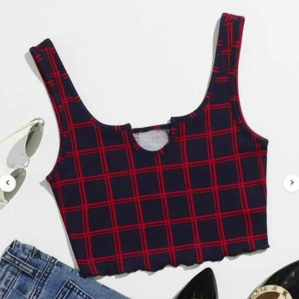 women's tanks sleeveless underwear all match funny lattice plaid printing fashion 2021 o-neck super short sling vest blouse & camis, White
women's tanks sleeveless underwear all match funny lattice plaid printing fashion 2021 o-neck super short sling vest blouse & camis, White
