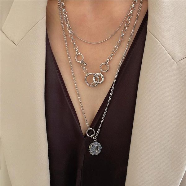 vintage silver color link chain circle head portrait pendant necklaces for women 3 layered twist geometric coin chokers necklace
vintage silver color link chain circle head portrait pendant necklaces for women 3 layered twist geometric coin chokers necklace