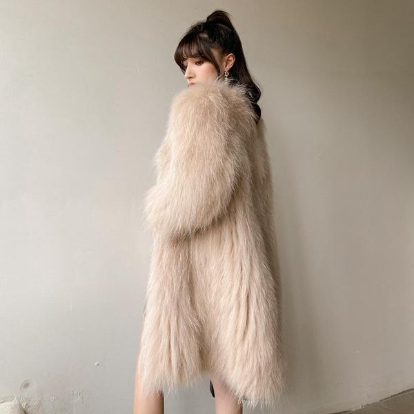 women's fur & faux lengthened raccoon dog knitting 2021 young coat haining winter fashion long, Black
women's fur & faux lengthened raccoon dog knitting 2021 young coat haining winter fashion long, Black