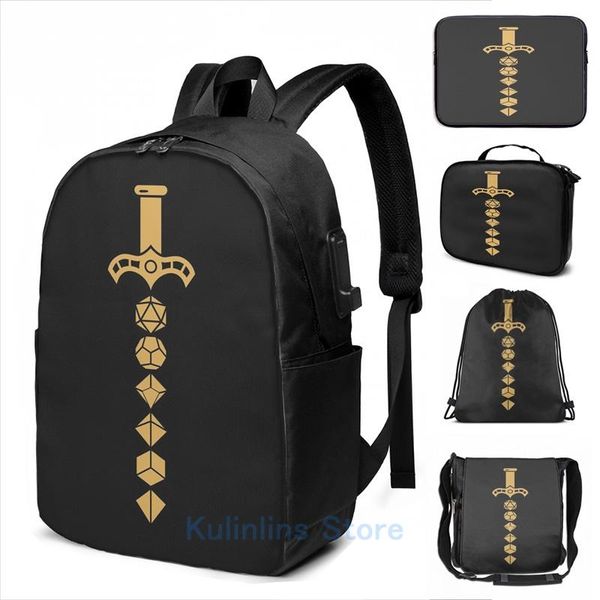 backpack funny graphic print bronze dice sword of the fighter usb charge men school bags women bag travel laptop
backpack funny graphic print bronze dice sword of the fighter usb charge men school bags women bag travel laptop