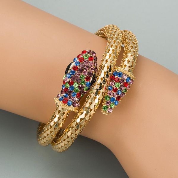 punk crystals inlaid snake shape twisted bracelet bangles for women hip hop gold jewelry gifts charm bracelets, Golden;silver
punk crystals inlaid snake shape twisted bracelet bangles for women hip hop gold jewelry gifts charm bracelets, Golden;silver