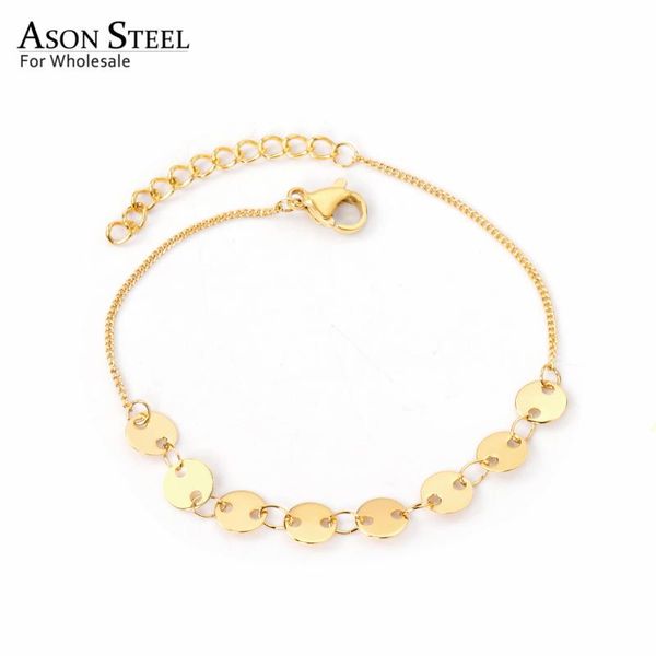 link, chain asonsteel round disc charm trendy bracelet 316l stainless steel bangle with extender women fashion jewelry gift accessories, Black
link, chain asonsteel round disc charm trendy bracelet 316l stainless steel bangle with extender women fashion jewelry gift accessories, Black