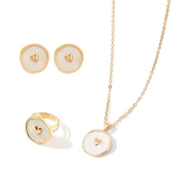 earrings & necklace 3pcs enamel star moon heart round disc pendant ring earring jewelry set, Silver
earrings & necklace 3pcs enamel star moon heart round disc pendant ring earring jewelry set, Silver