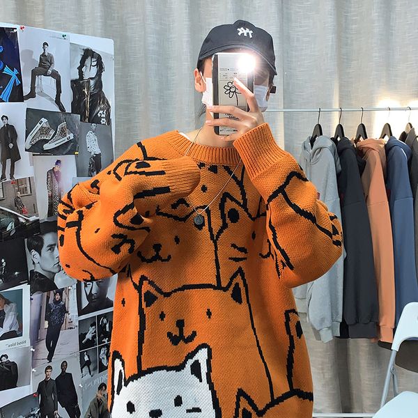 fall/winter 2021 new ins super fire sweater loose korean style design lazy wind jacket casual round neck pullover, White;black
fall/winter 2021 new ins super fire sweater loose korean style design lazy wind jacket casual round neck pullover, White;black