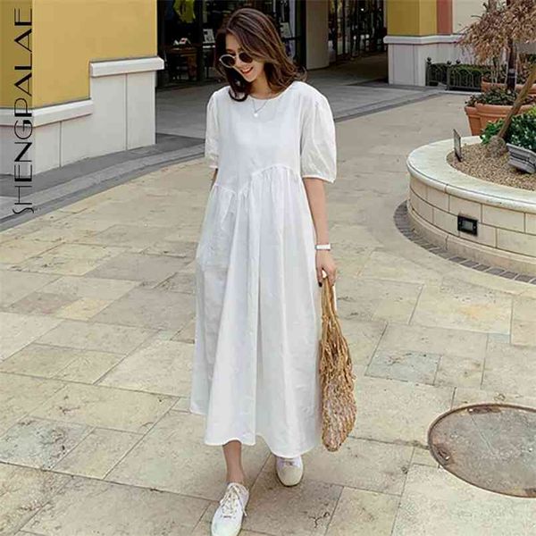 shengpllae minimalist solid color dress women's summer round neck loose short puff sleeve mid-calf dresses female 5b803 210427, Black;gray
shengpllae minimalist solid color dress women's summer round neck loose short puff sleeve mid-calf dresses female 5b803 210427, Black;gray