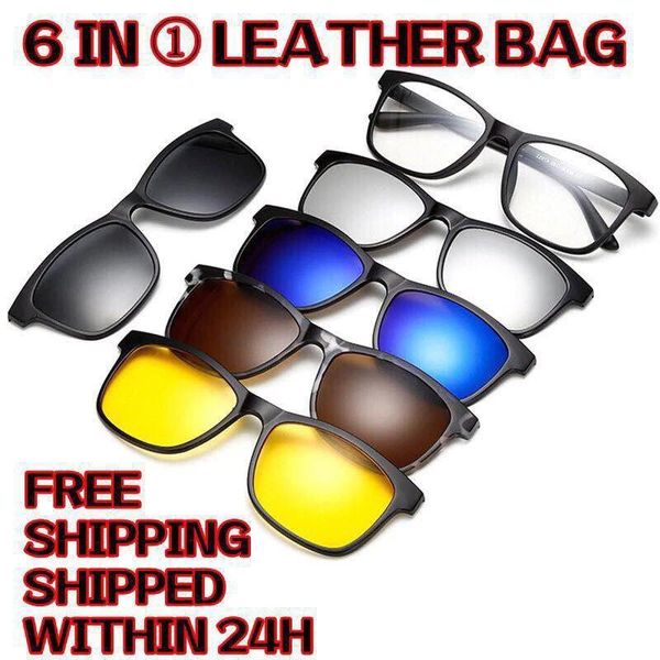 6pcs/set vintage round polarized clip on sunglasses men women magnetic clips eyewear eyeglass optical frame night vision glasses, White;black
6pcs/set vintage round polarized clip on sunglasses men women magnetic clips eyewear eyeglass optical frame night vision glasses, White;black