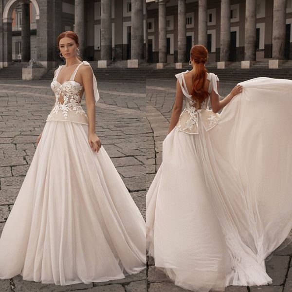 2021 elegant wedding dresses spaghetti straps lace appliques bridal gowns custom made backless sweep train a line dress robe de mariee, White
2021 elegant wedding dresses spaghetti straps lace appliques bridal gowns custom made backless sweep train a line dress robe de mariee, White