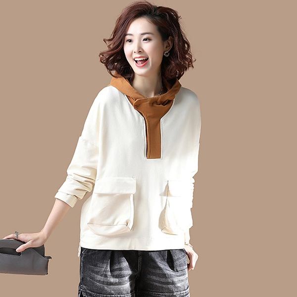 women's hoodies & sweatshirts hoodie women loose 95% cotton terry patchwork neck long sleeves pockets 2 colors casual style fashion 202, Black
women's hoodies & sweatshirts hoodie women loose 95% cotton terry patchwork neck long sleeves pockets 2 colors casual style fashion 202, Black