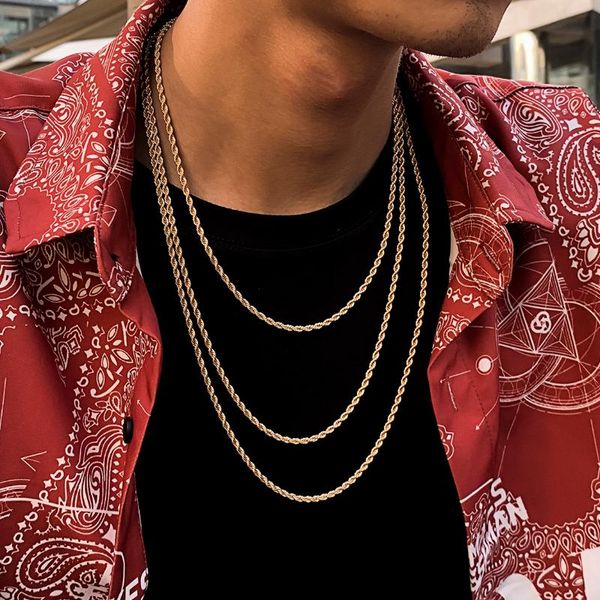 chains ingemark 2021 classic rope twisted chain necklace for men multi-size fashion statement cuban link choker steampunk jewelry, Silver
chains ingemark 2021 classic rope twisted chain necklace for men multi-size fashion statement cuban link choker steampunk jewelry, Silver