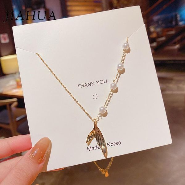 pendant necklaces 1pcs vintage titanium steel pearl fish tail necklace for women girls chain choker jewelry accessories party gifts, Silver
pendant necklaces 1pcs vintage titanium steel pearl fish tail necklace for women girls chain choker jewelry accessories party gifts, Silver