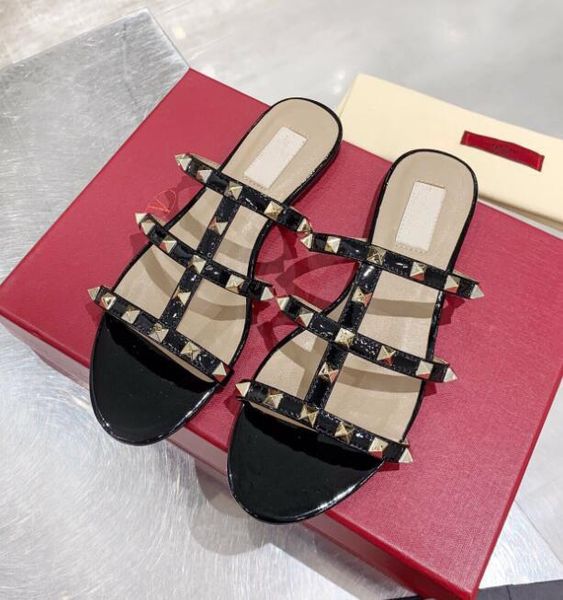 slippers women designer rivets sandals v genuine leather summer slipper flat for slides 44, Black
slippers women designer rivets sandals v genuine leather summer slipper flat for slides 44, Black