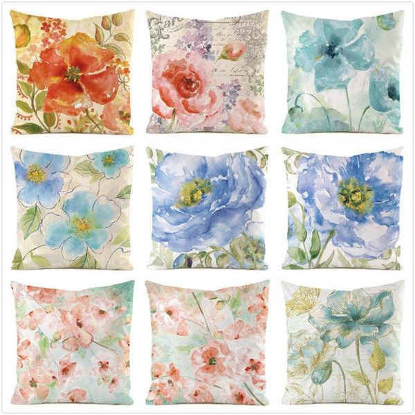 cushion/decorative pillow summer floral pillowcase watercolor flower illustration cushion decorative home decor sofa throw pillows 
cushion/decorative pillow summer floral pillowcase watercolor flower illustration cushion decorative home decor sofa throw pillows