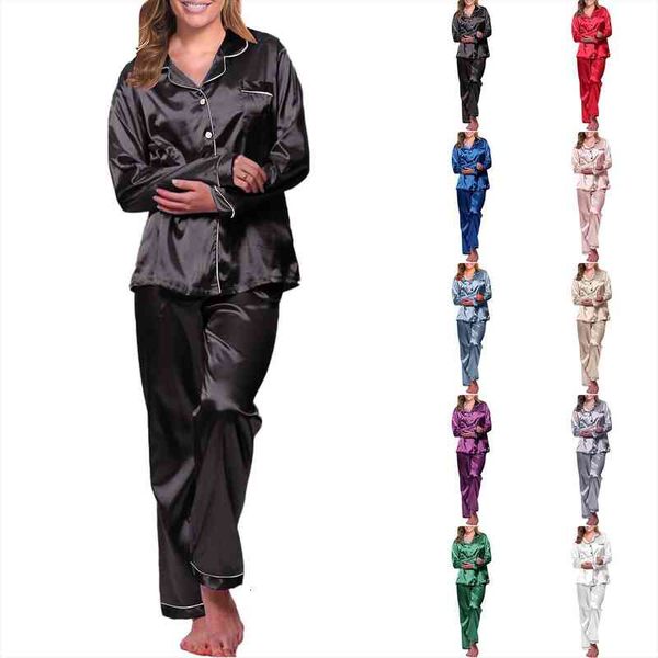 silk satin pyjamas set women sleepwear two piece solid color long sleeve loungewear plus size pajamas suit female, Black;red
silk satin pyjamas set women sleepwear two piece solid color long sleeve loungewear plus size pajamas suit female, Black;red