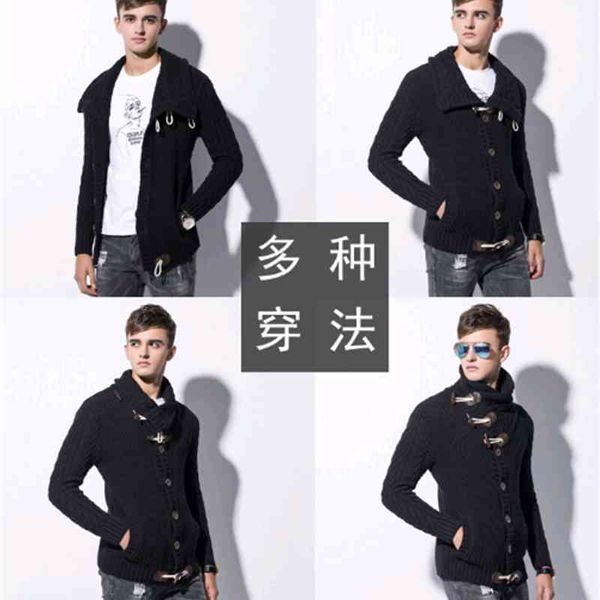 autumn and winter sweaters men's jacquard knit hoodie coat korean style casual thread clothing for teenagers, Blue;black
autumn and winter sweaters men's jacquard knit hoodie coat korean style casual thread clothing for teenagers, Blue;black