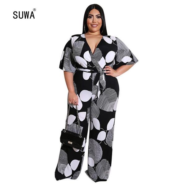 women's jumpsuits & rompers european women jumpsuit v neck wide leg pant female plus size polka dot print overalls for, Black;white
women's jumpsuits & rompers european women jumpsuit v neck wide leg pant female plus size polka dot print overalls for, Black;white