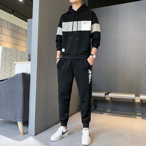 men's tracksuits hooded tracksuit men 2 piece set 2021 spring patchwork sportswear sweatshirt casual jogging sweatpants, Gray
men's tracksuits hooded tracksuit men 2 piece set 2021 spring patchwork sportswear sweatshirt casual jogging sweatpants, Gray