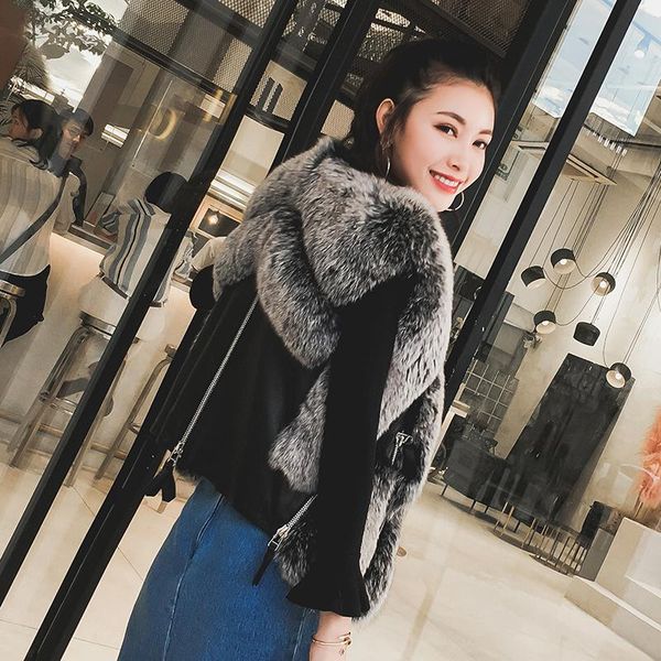 women's fur & faux women real vest natural for outerwear genuine leather jackets waistcoat, Black
women's fur & faux women real vest natural for outerwear genuine leather jackets waistcoat, Black