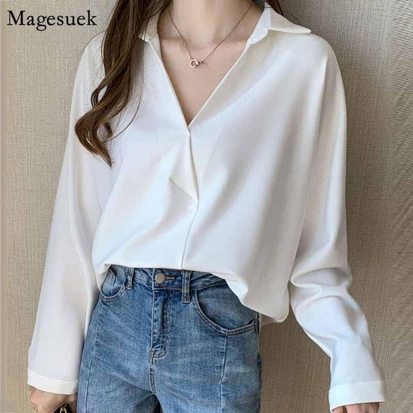 women's blouses & shirts v-neck white women office blusas 2021 autumn korean loose long sleeve lady solid fashion 10511
women's blouses & shirts v-neck white women office blusas 2021 autumn korean loose long sleeve lady solid fashion 10511