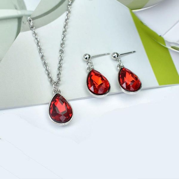 earrings & necklace fashion crystal water drop jewelry set red blue pendant geometric dangle earring women jewellery bijoux femme, Silver
earrings & necklace fashion crystal water drop jewelry set red blue pendant geometric dangle earring women jewellery bijoux femme, Silver