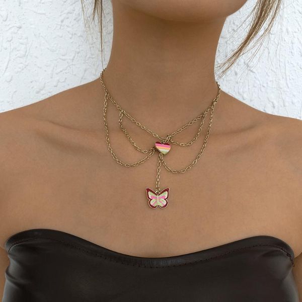pendant necklaces multi layered butterfly love necklace geometric drop oil for women girls wedding jewelry, Silver
pendant necklaces multi layered butterfly love necklace geometric drop oil for women girls wedding jewelry, Silver