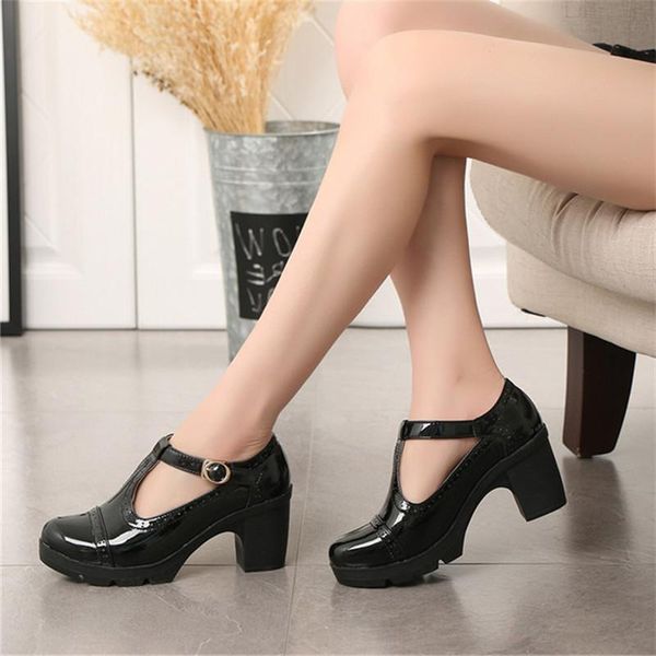 dress shoes 2021 mary jane women pumps comfortable genuine leather high heel round toe casual thick, Black
dress shoes 2021 mary jane women pumps comfortable genuine leather high heel round toe casual thick, Black