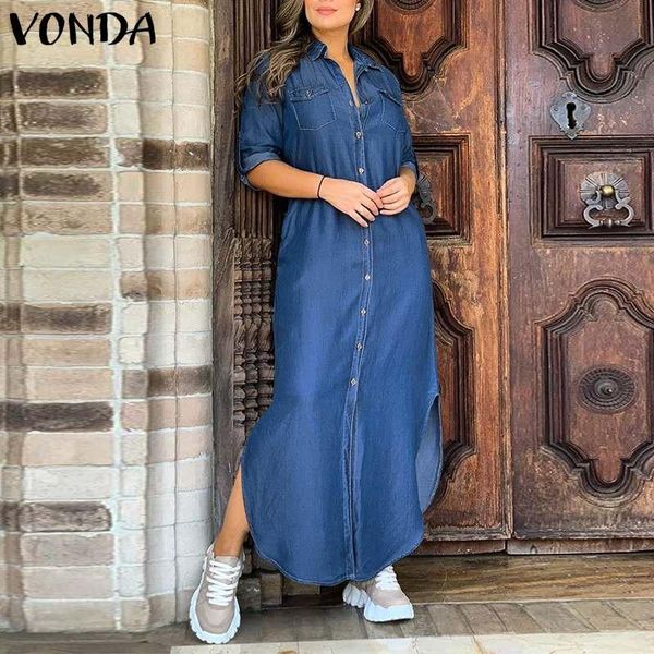 casual dresses vonda women shirt dress turn down neck 3/4 sleeve denim bohemian party vestidos plus size summer beach sundress, Black;gray
casual dresses vonda women shirt dress turn down neck 3/4 sleeve denim bohemian party vestidos plus size summer beach sundress, Black;gray