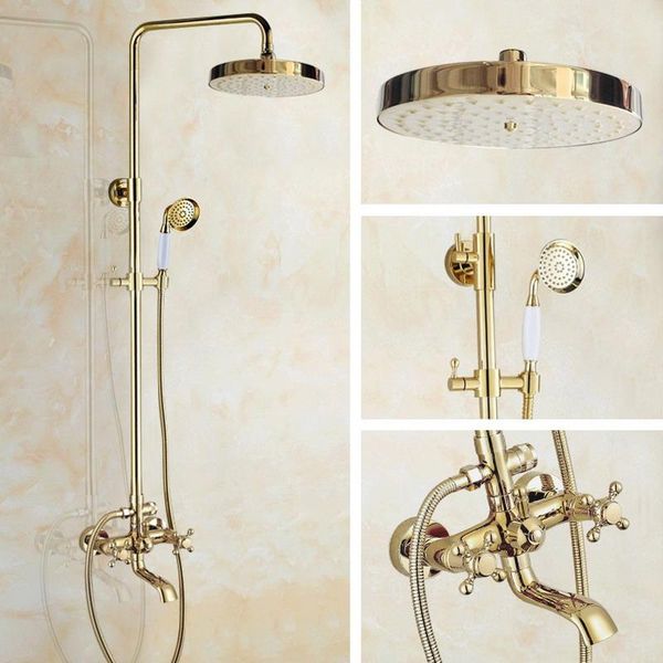 bathroom shower sets gold color brass two cross handles wall mounted rain head bath tub faucet set telephone shape hand spray mgf395
bathroom shower sets gold color brass two cross handles wall mounted rain head bath tub faucet set telephone shape hand spray mgf395