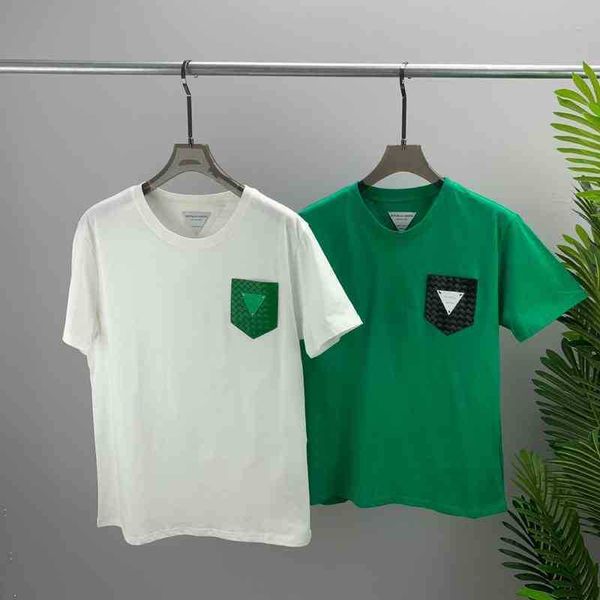selling trendy brand men's t-shirt european bv short sleeve pocket woven green triangle bottoming cotton bottega, White;black
selling trendy brand men's t-shirt european bv short sleeve pocket woven green triangle bottoming cotton bottega, White;black