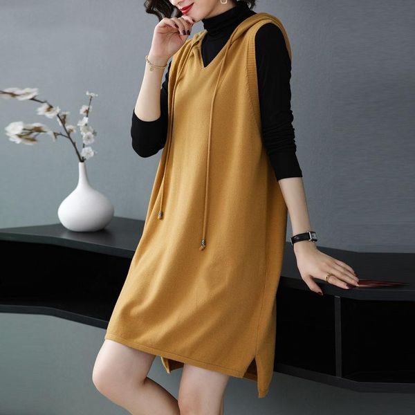 casual dresses autumn winter loose sleeveless sweater dress women vest sweaters knitting long vests knitted hooded pullover y667, Black;gray
casual dresses autumn winter loose sleeveless sweater dress women vest sweaters knitting long vests knitted hooded pullover y667, Black;gray