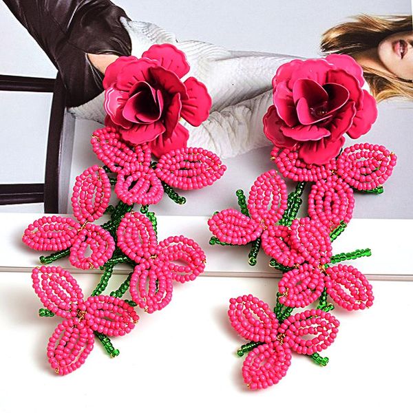 dangle & chandelier fashion beads pendant earrings bohemian women's handmade pink large flower beaded drop ethnic jewelry girl, Silver
dangle & chandelier fashion beads pendant earrings bohemian women's handmade pink large flower beaded drop ethnic jewelry girl, Silver