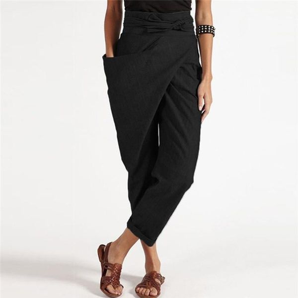 summer ladies trousers fashion casual irregular high waist loose street solid color harem pants women's & capris, Black;white
summer ladies trousers fashion casual irregular high waist loose street solid color harem pants women's & capris, Black;white