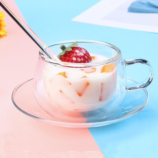 6sets/pack 150ml double-wall glass cup set household high borosilicate transparent plate stirring spoon milk wine glasses
6sets/pack 150ml double-wall glass cup set household high borosilicate transparent plate stirring spoon milk wine glasses