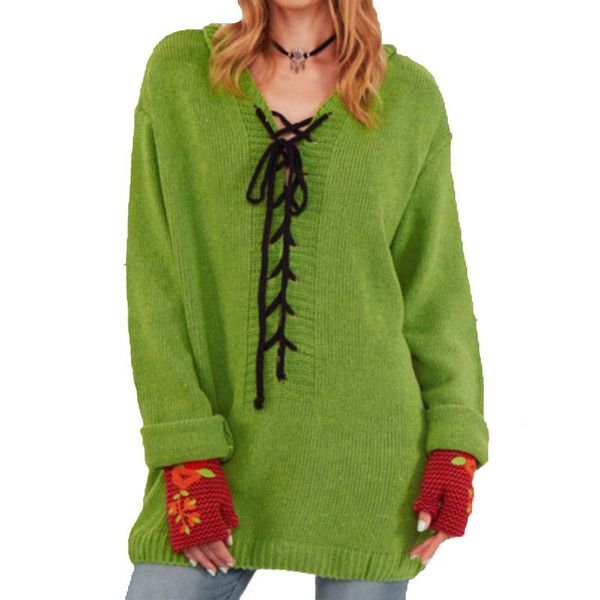 women's sweaters 2021 winter bandage lace up pullover knitted sweater women female long sleeve loose plus size woman jumpers, White;black
women's sweaters 2021 winter bandage lace up pullover knitted sweater women female long sleeve loose plus size woman jumpers, White;black