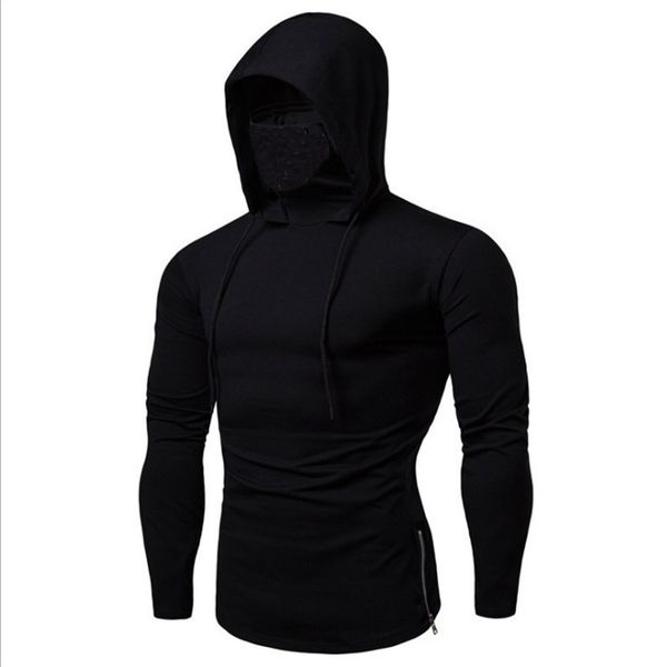 men autumn casual gym thin long sleeve hoodie face cover solid color sweatshirt men clothing sudaderas hombre sizes 4, Black
men autumn casual gym thin long sleeve hoodie face cover solid color sweatshirt men clothing sudaderas hombre sizes 4, Black