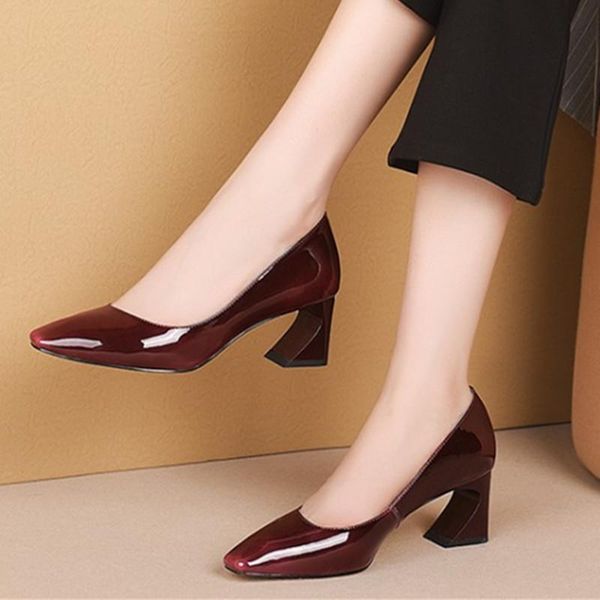 dress shoes fashion women square toe party prom pumps genuine leather vintage heeled brand woman, Black
dress shoes fashion women square toe party prom pumps genuine leather vintage heeled brand woman, Black