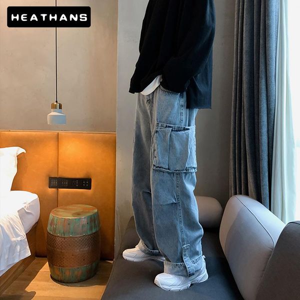 hip hop men jeans vintage straight casual denim trousers 2021 korean fashi mens loose plus big men's, Blue
hip hop men jeans vintage straight casual denim trousers 2021 korean fashi mens loose plus big men's, Blue