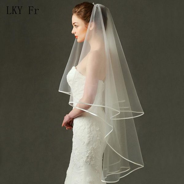 bridal veils lky fr wedding veil ivory 2 layer with comb lace ribbon edge cathedral white elbow length beading short, Black
bridal veils lky fr wedding veil ivory 2 layer with comb lace ribbon edge cathedral white elbow length beading short, Black