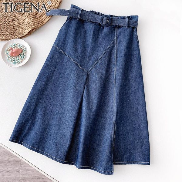 skirts tigena irregular hem midi denim skirt women spring summer korean fashion knee length slit a line high waist jeans female, Black
skirts tigena irregular hem midi denim skirt women spring summer korean fashion knee length slit a line high waist jeans female, Black