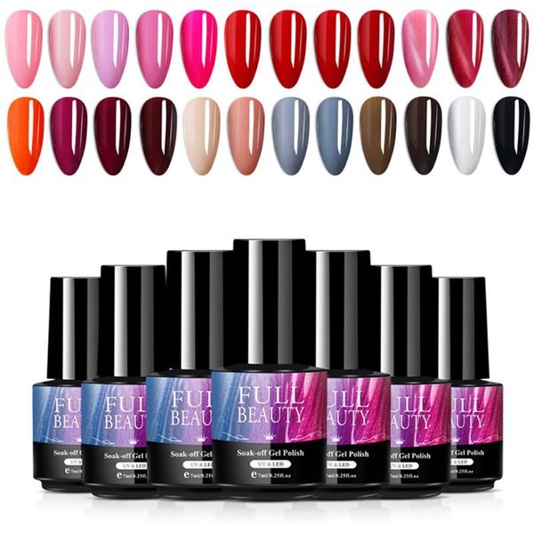 nail gel 7ml polish kit semi permanent coat base cat eye art manicure solid sparkle glitters colors, Red;pink 
nail gel 7ml polish kit semi permanent coat base cat eye art manicure solid sparkle glitters colors, Red;pink