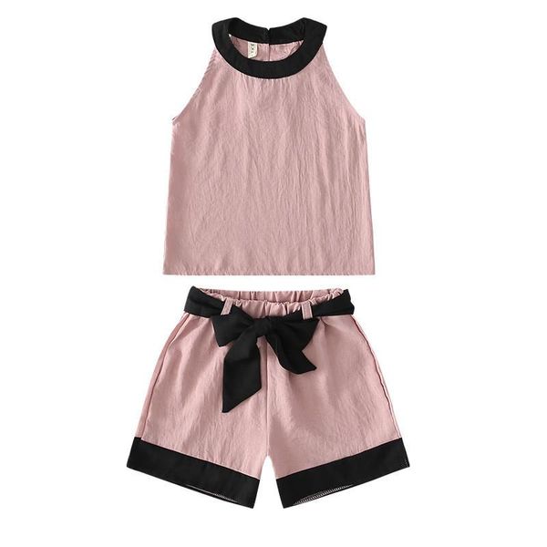 clothing sets 1-12 years kids girls casual two-piece clothes set pink sleeveless and elastic waist shorts summer suits, White
clothing sets 1-12 years kids girls casual two-piece clothes set pink sleeveless and elastic waist shorts summer suits, White