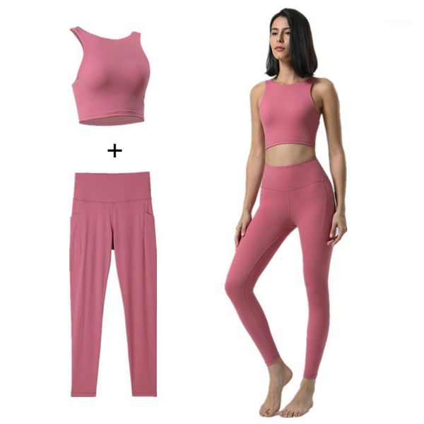 yoga outfit set women high waist pocket fitness leggings + sleeveless vest with chest pad 2-piece running sports leisure suit
yoga outfit set women high waist pocket fitness leggings + sleeveless vest with chest pad 2-piece running sports leisure suit