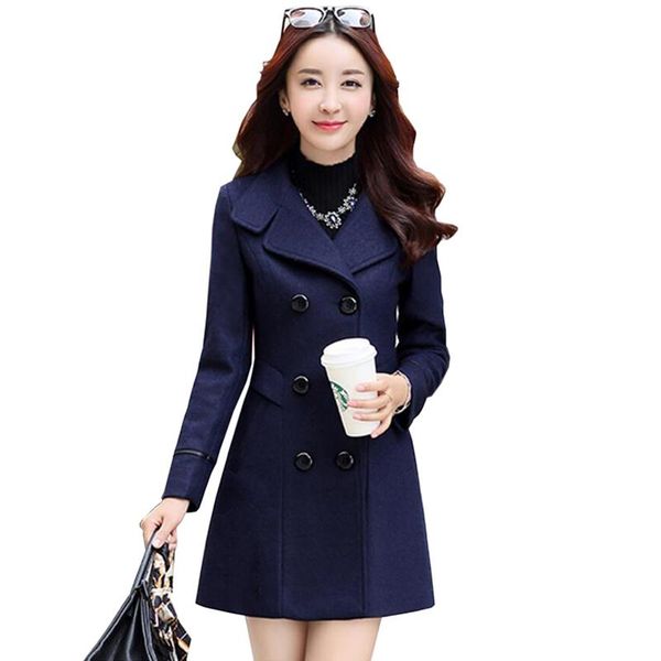 women's wool & blends women woolen coats fad female autumn winter jackets elegant trench coat ladies windbreaker outwear plus size, Black
women's wool & blends women woolen coats fad female autumn winter jackets elegant trench coat ladies windbreaker outwear plus size, Black