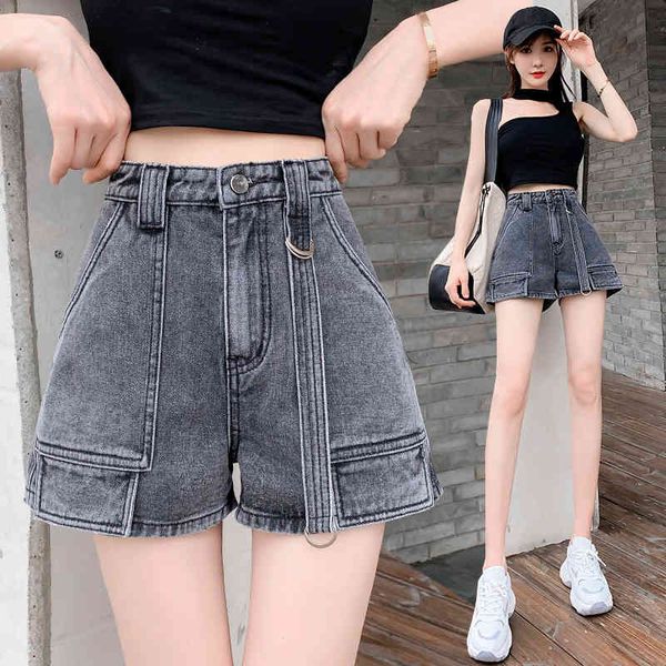 women's shorts high waist wide leg denim for grey jeans summer street wear loose pockets short 3ye6, White;black
women's shorts high waist wide leg denim for grey jeans summer street wear loose pockets short 3ye6, White;black